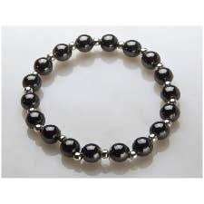 Black & Alternating Silver Plated Balls Magnetic Bracelet for wholesale by Magnehealth
