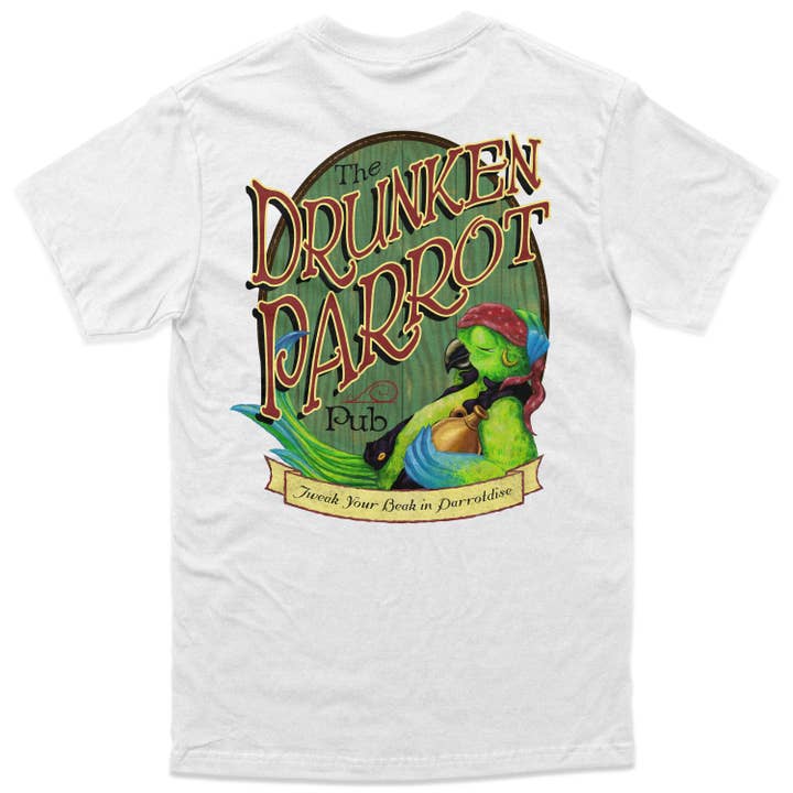 Customizable Drunken Parrot Pub Tropical Resort Graphic Tee for wholesale by Supamade