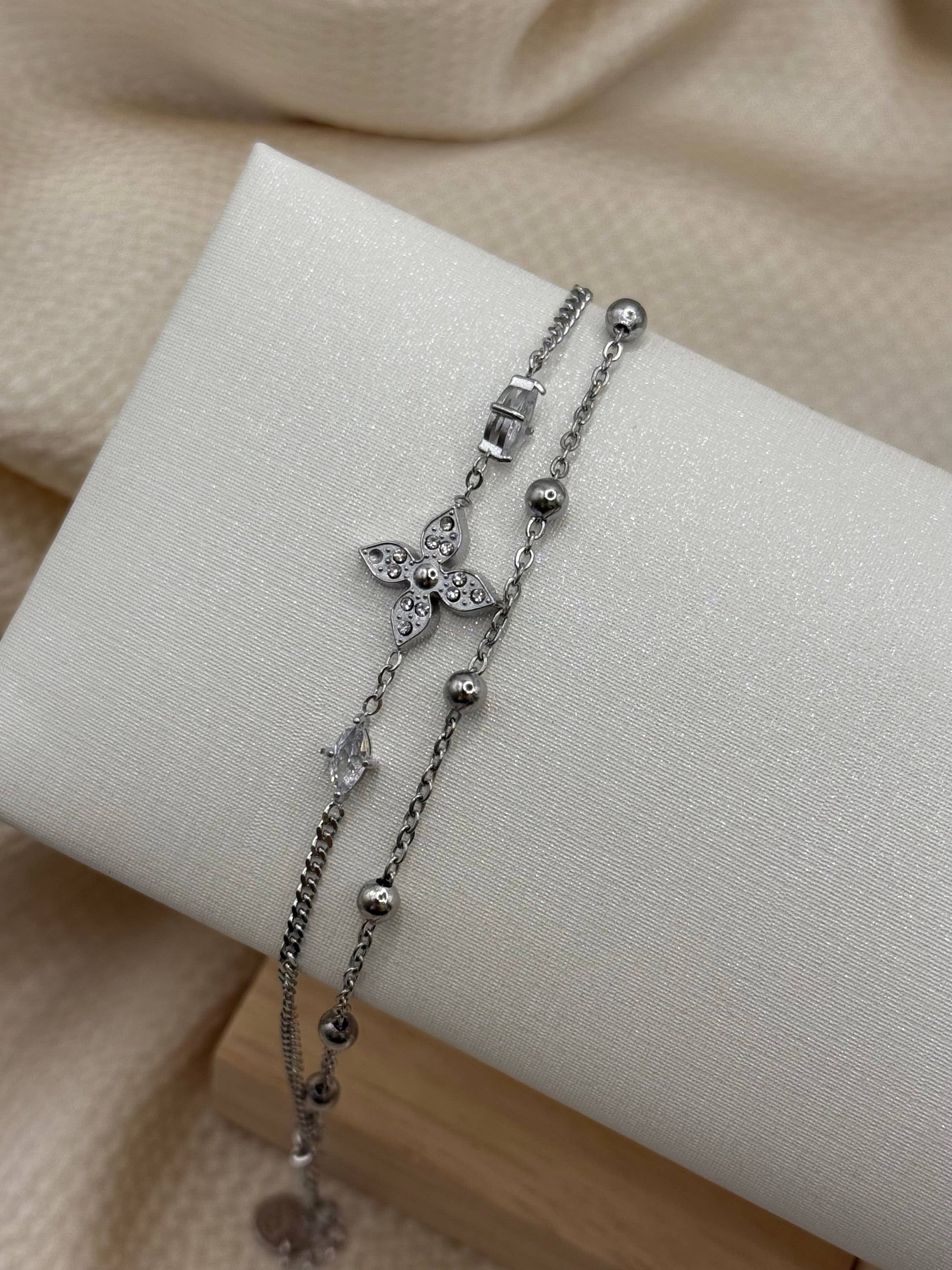 YOLA – wholesale Länkar och kedjearmband – Spring Flower rostfritt stål armband0