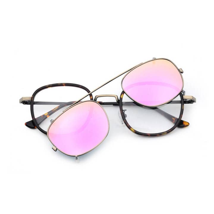 Easy Rider - Tort Base/ Pink Mirror Clip On for wholesale by MOXLOX