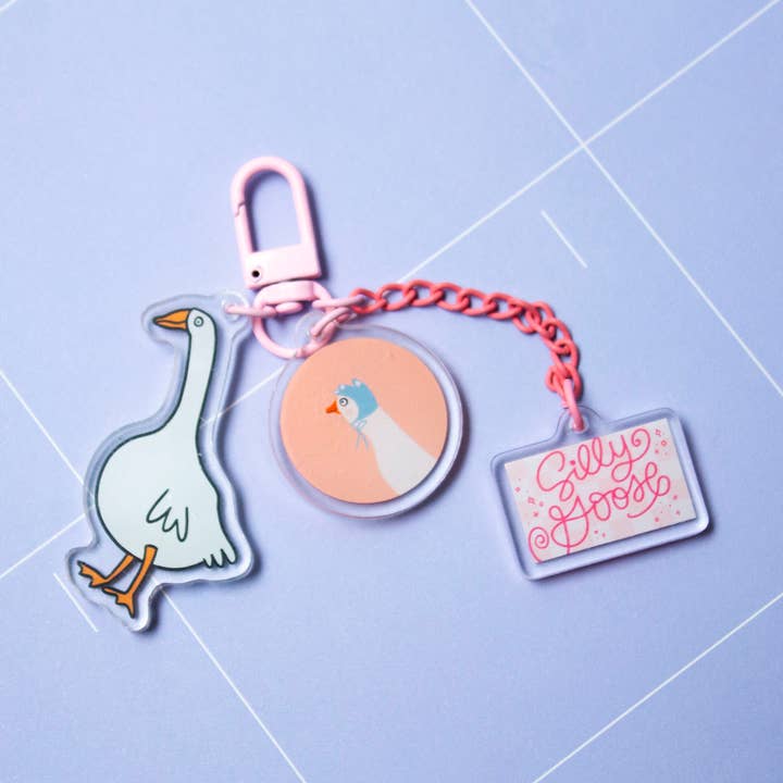 Silly Goose- Trinket Charm Keychain for wholesale by Bobo Design Studio