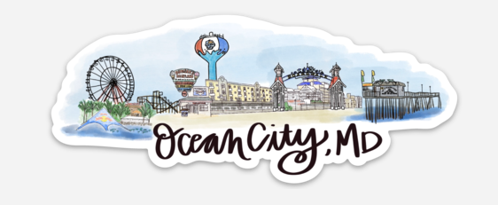 Thirteenwinks - Wholesale Sticker - Ocean City, MD skyline sticker - Large 5inx2in1