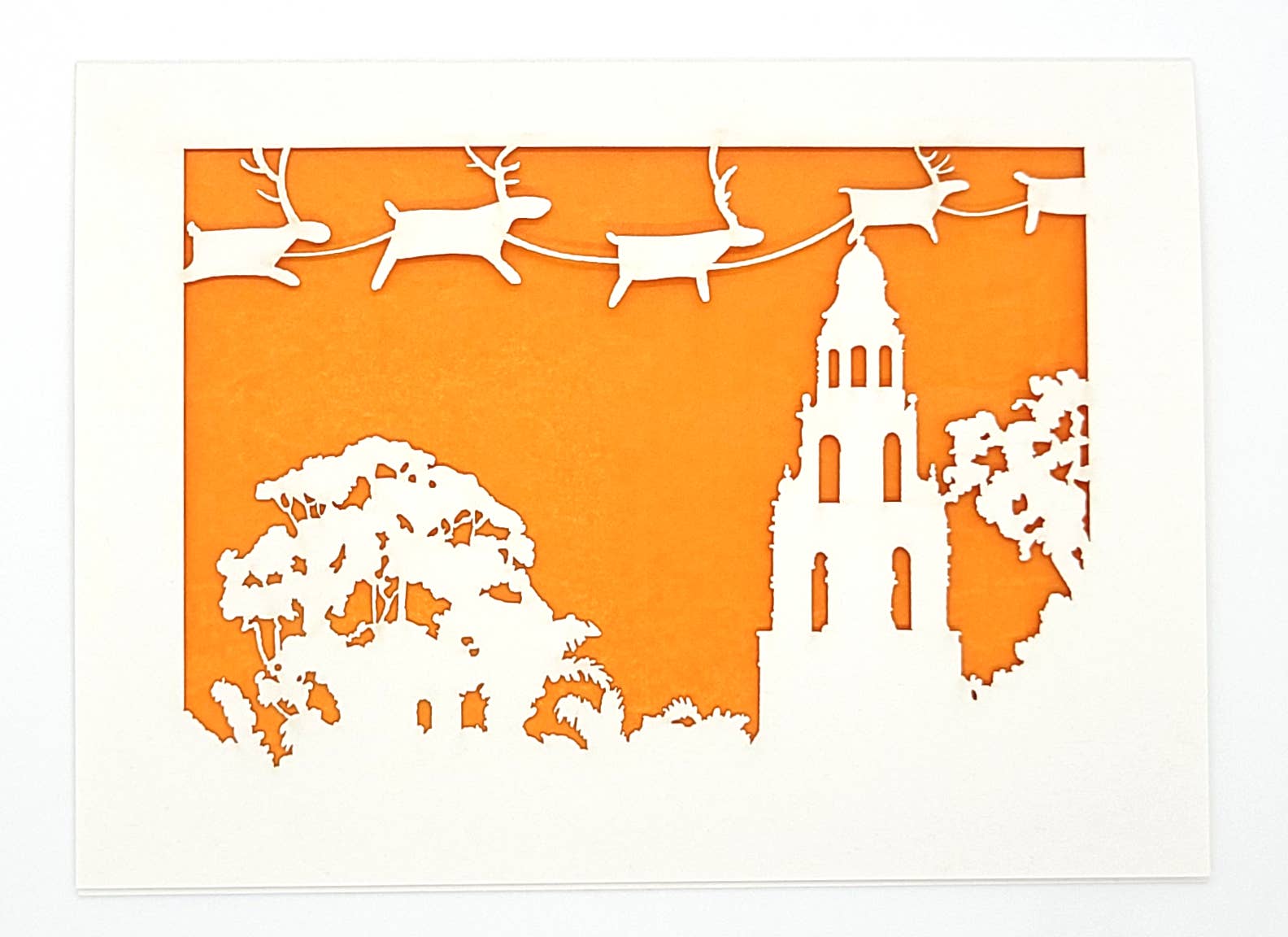 two hermanas – Großhandel Weihnachtskarte – Weihnachtsgrußkarte „Rentier over Balboa's Tower“5