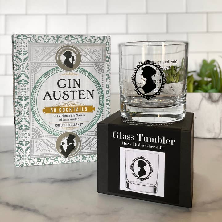 Fly Paper Products - Wholesale Cocktail/Liquor Glass - Jane Austen Sassy Sobriety Quote Glass Tumbler2