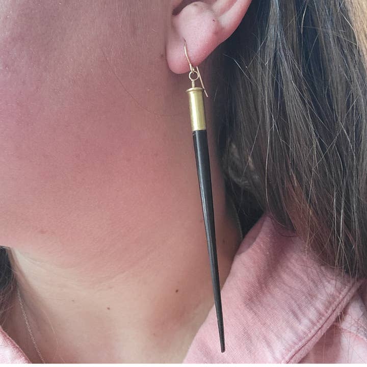 Gem Lounge Jewelry - Wholesale Dangle Earrings - Yellowstone Quill Bullet Earrings