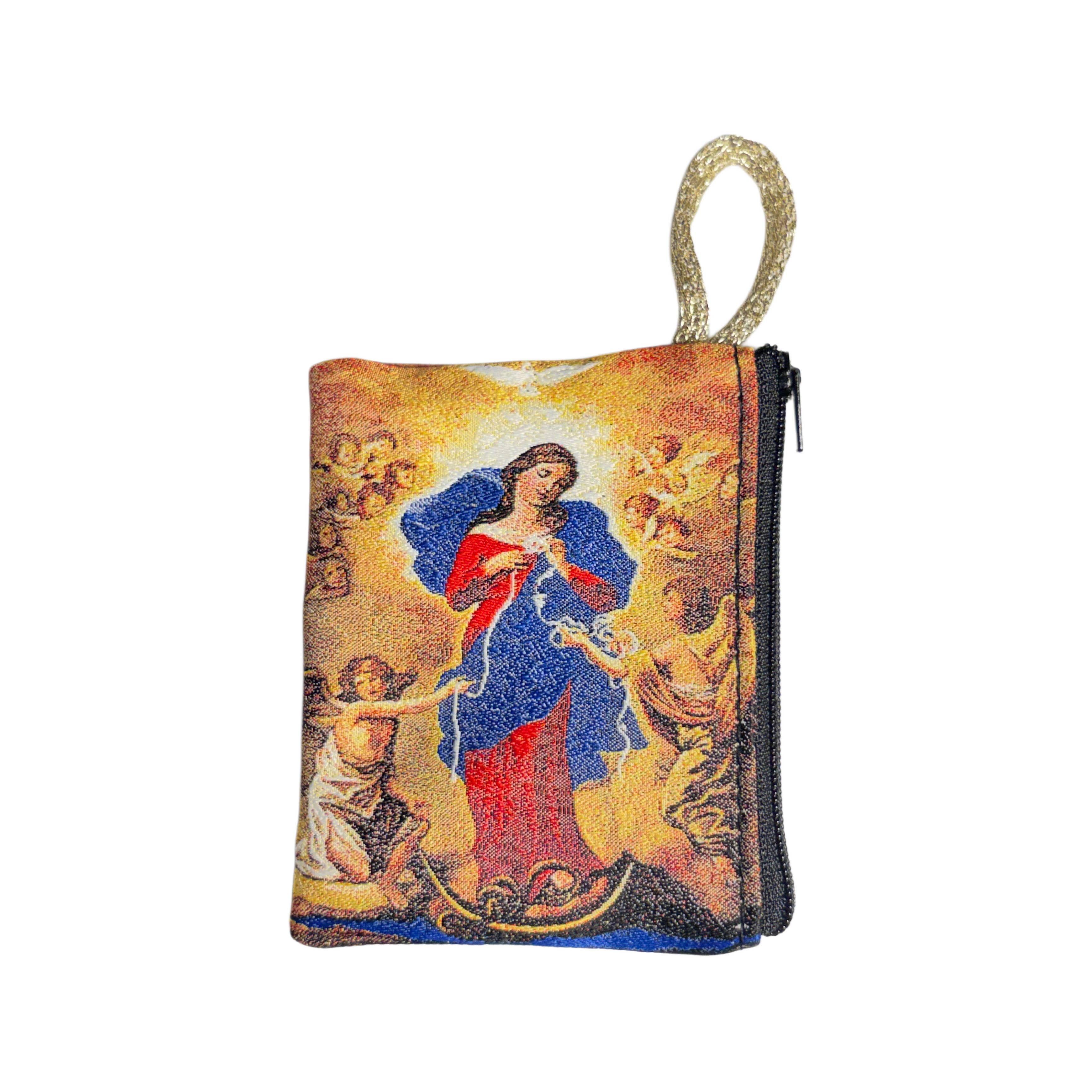 Oremus Mercy - Wholesale Pouch - Unisex - Rosary Pouch - Lady Undoer of Knots 3″ x 4″2