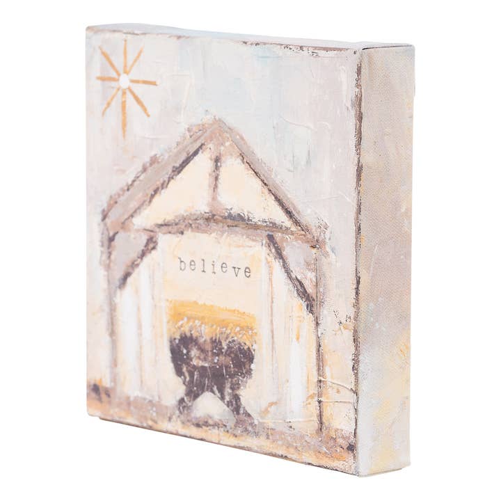 Glory Haus - Wholesale Painting/Drawing - Bright Star Believe Nativity Canvas- Holiday Décor