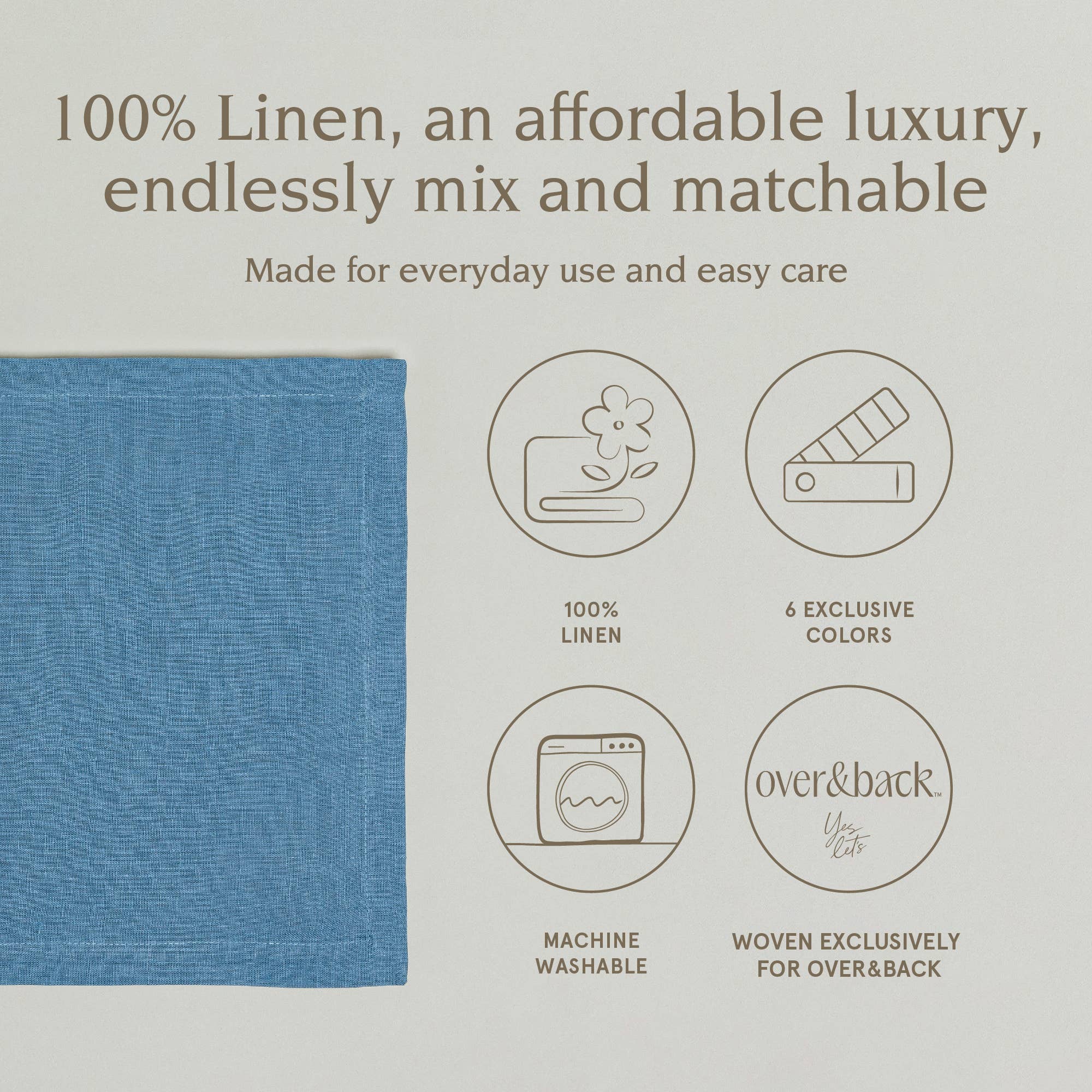 over&back - Wholesale Placemat - 100% Linen Woven Placemats – Perfect For Fall – Set of 412