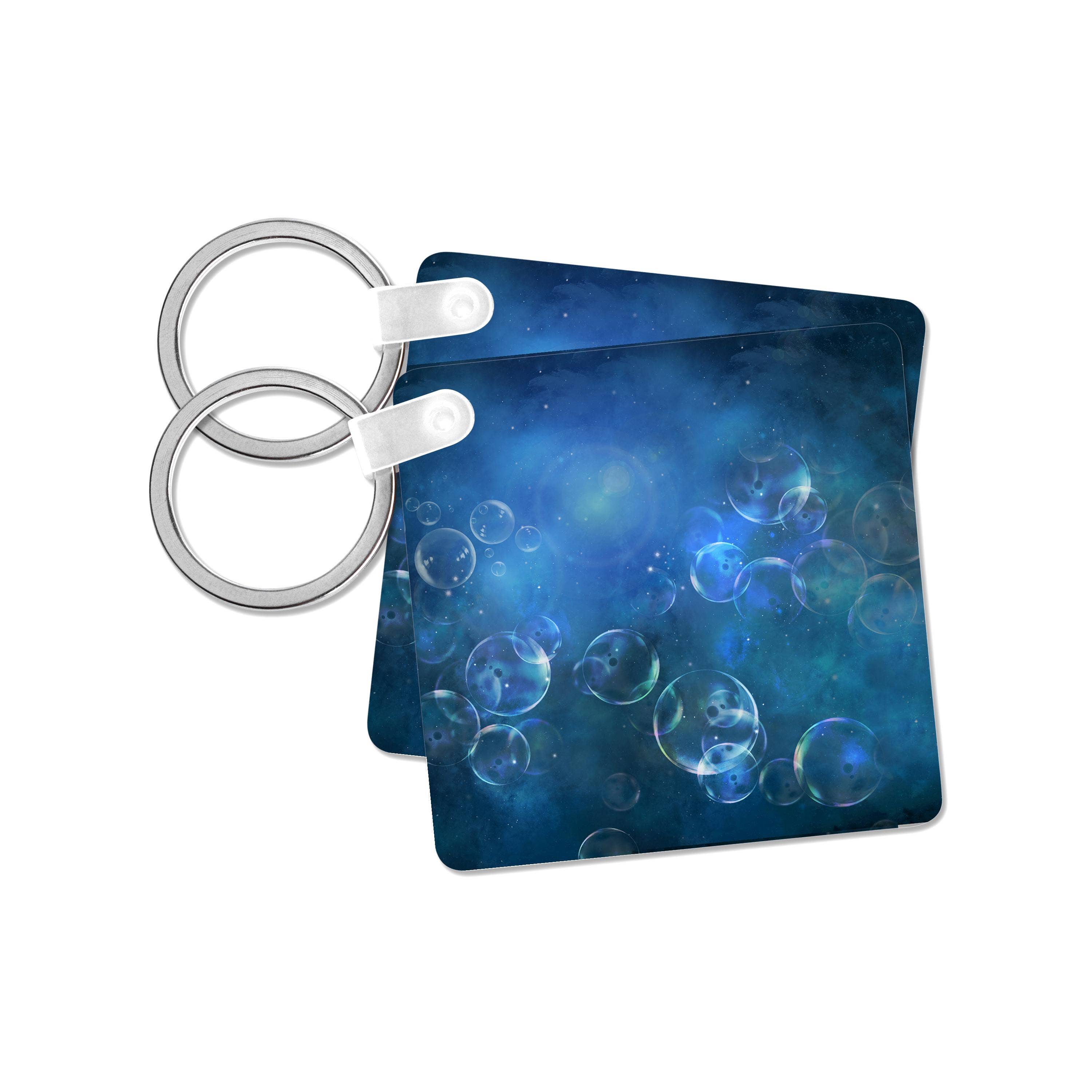 3dRose - Wholesale Keychain - Unisex - 3dRose, Soap Bubbles Floating On Blue Background, Key Chain7