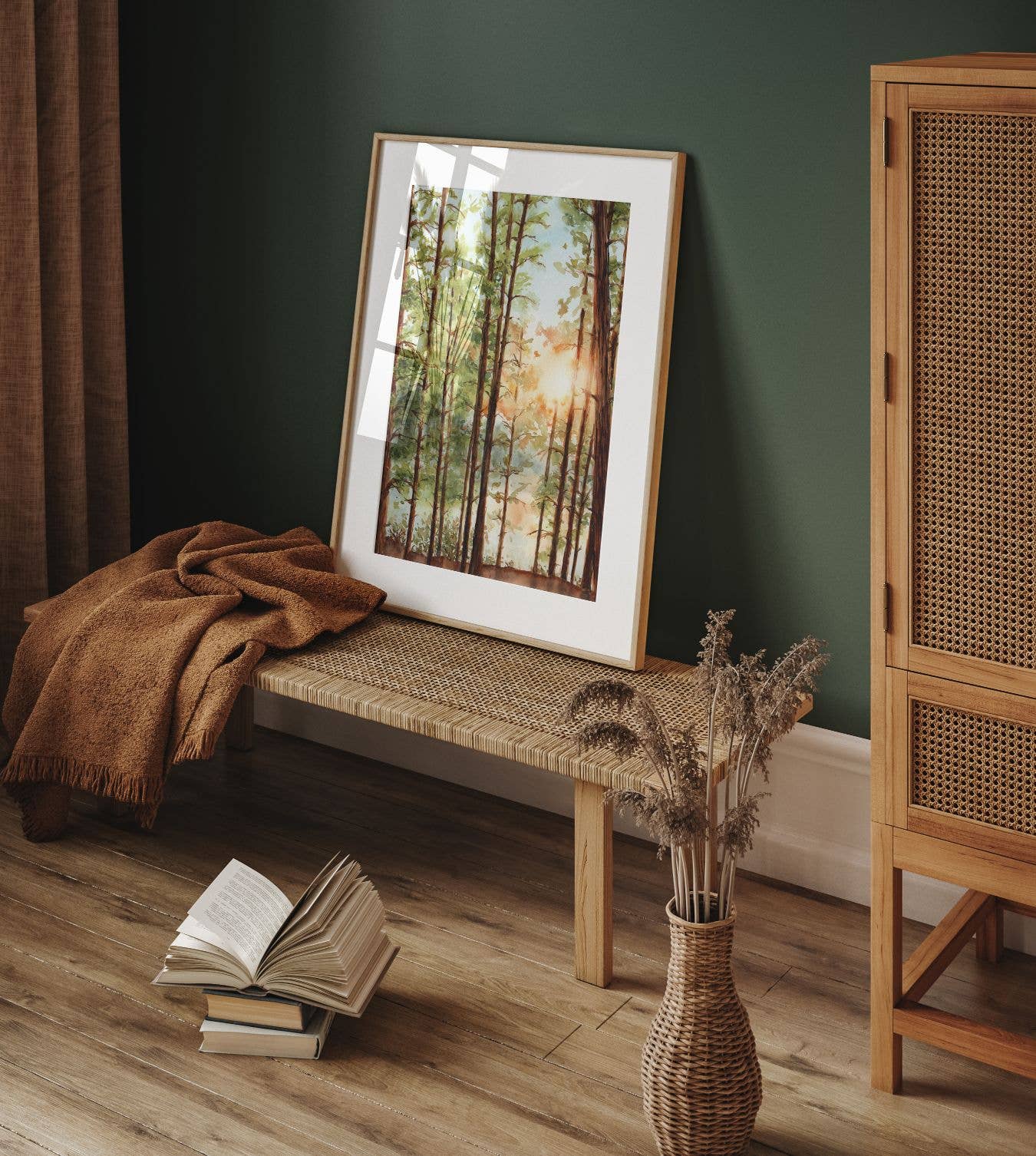 Paperbec Design Co. - Wholesale Art Print - "Algonquin Sunset Through the Pines" Forest Watercolor Print6