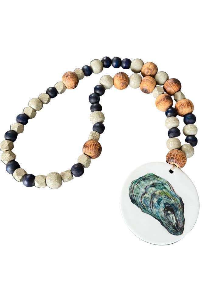 Coastal Oyster Beaded Garland for wholesale by Mona H Paintings