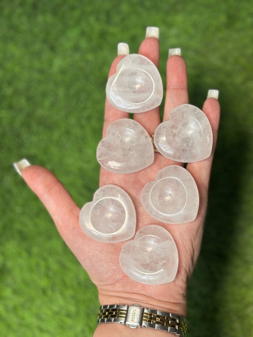 CaNatureLover - Venta al por mayor Piedras/cristales espirituales - Piedra de la Preocupación en Forma de Corazón de Cuarzo Transparente | Piedra de la Preocupación de 1.53