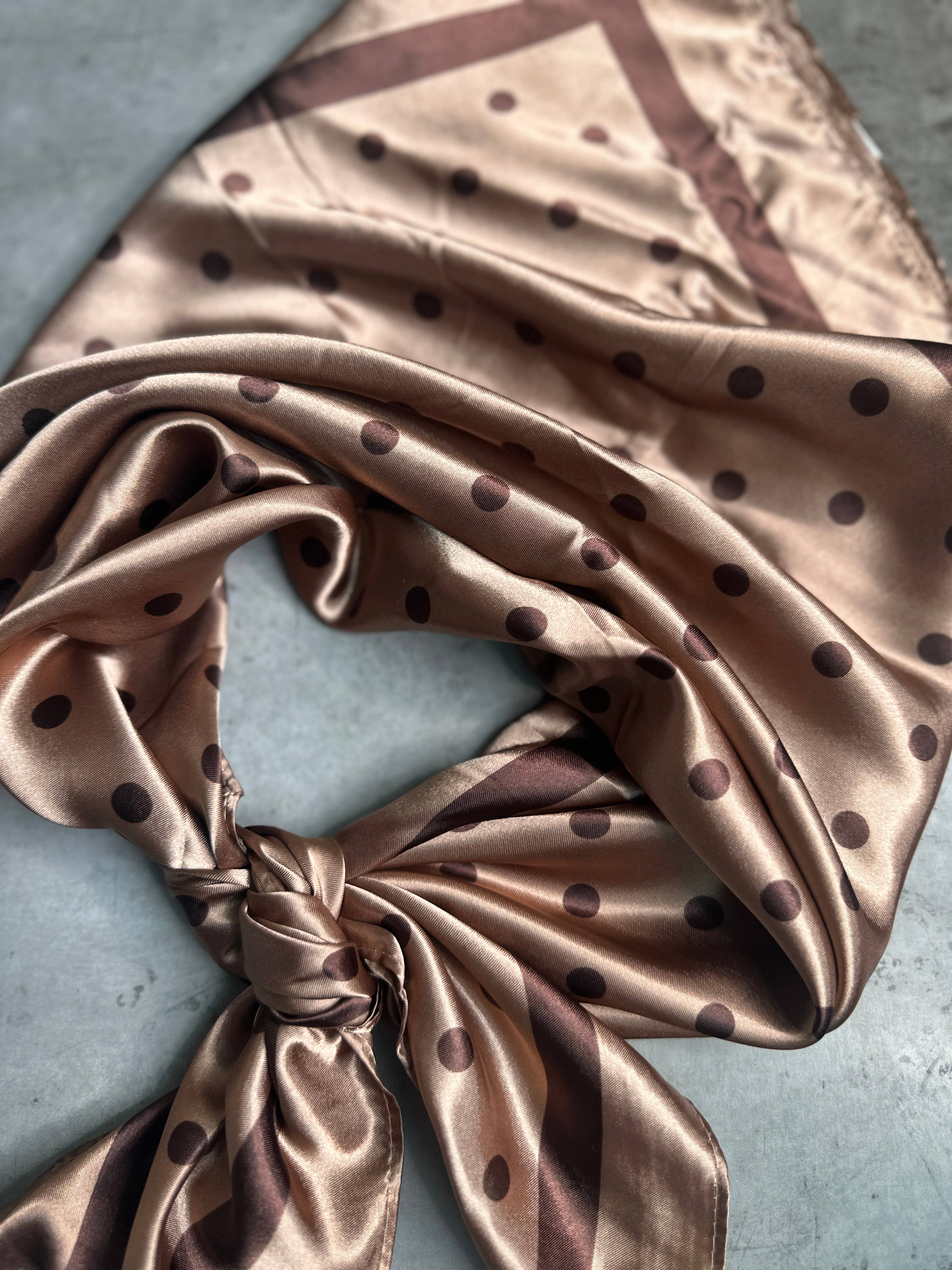 A Rare Bird Shop - Wholesale Scarf - Women's - Brown Polka Dot Wild Rag2