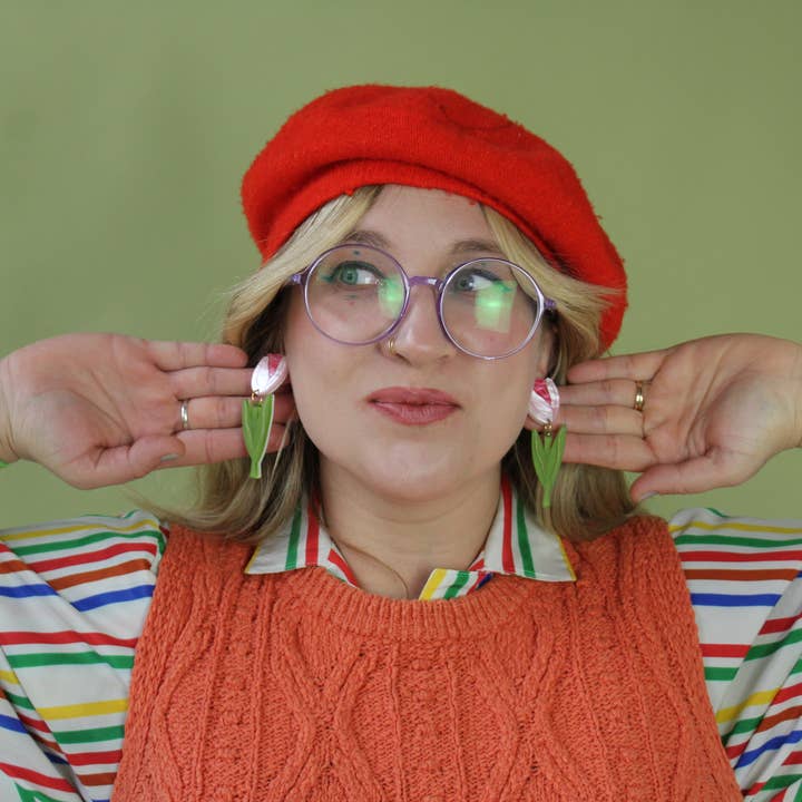 Not Picasso - Wholesale Stud/Post Earrings - Tulips3