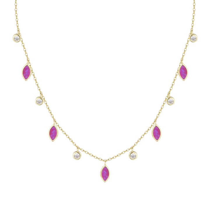 Kamaria Jewelry - Wholesale Pendant/Charm Necklace - Drops of Spring Opal Choker Necklace