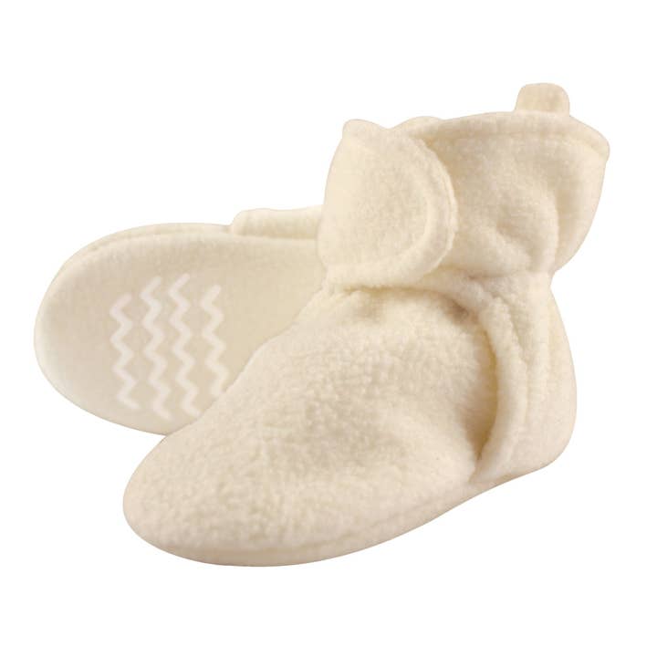 Hudson Baby Cozy Fleece Booties, Cream for wholesale by BabyVision