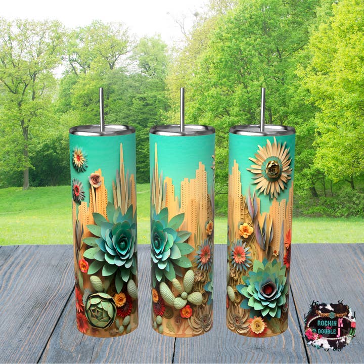 3D-Becher mit Westernmotiv für den Großhandel von Rockin K and Double J