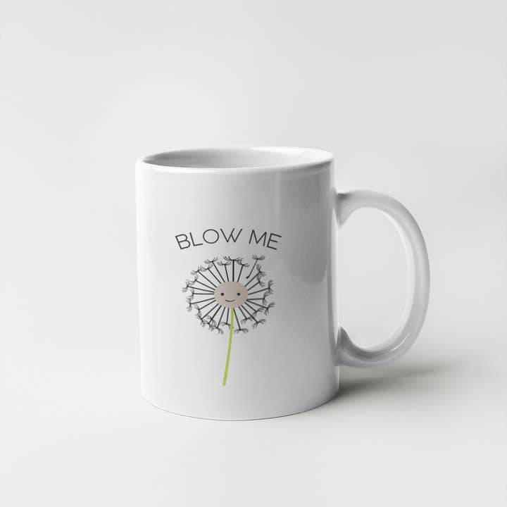Calm Down Caren – wholesale Coffee mug – Blow Me - Blowing Dandelion Coffee Mug