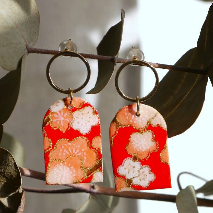 Japanese paper earrings - Aachi - Red and other Purchase Wholesale testine parrucchieri. Free Returns & Net 60 Terms on Faire trending on Faire.