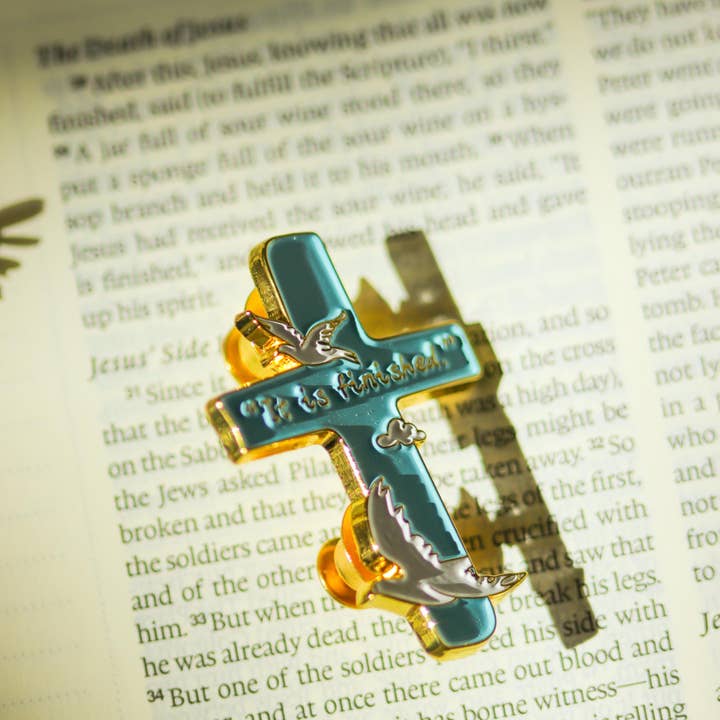 LuminaSalina - Wholesale Brooch - All Things Grow – Bird Lily Cross Metal Brooch | Enamel Pin | Gift3