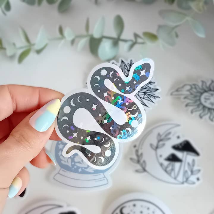 Waterproof Holographic Sticker - Mandala Sun (Copy) for wholesale by La baleine qui embosse