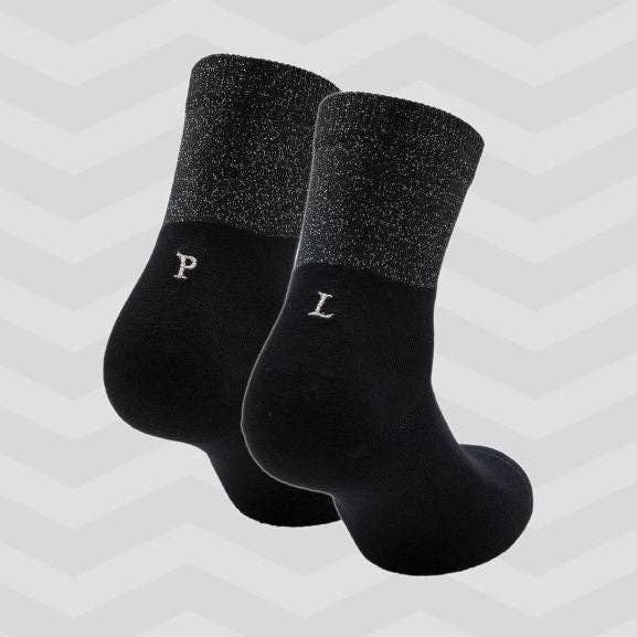 653 BLACK LUREX BAND RAW CUT ref. GREY - Ankle for wholesale by Individual Socks