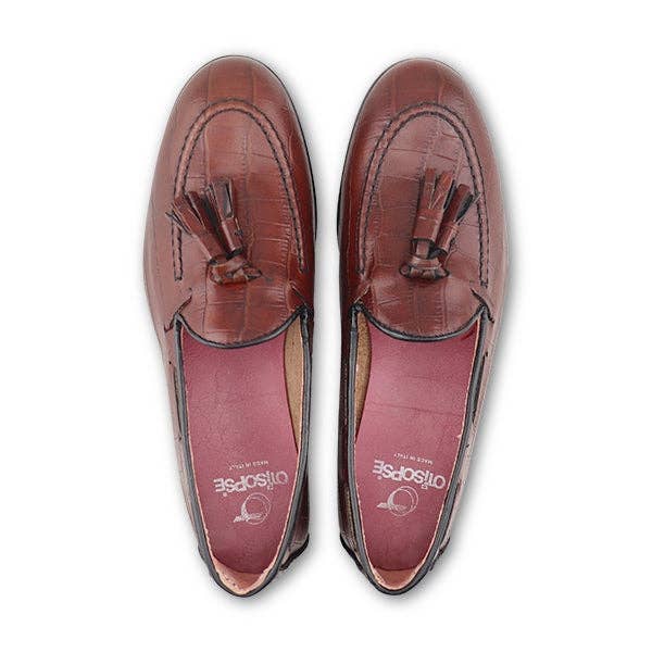 Otisopse - Wholesale Loafers - Women's - Burgundy crocodile loafers in leather2