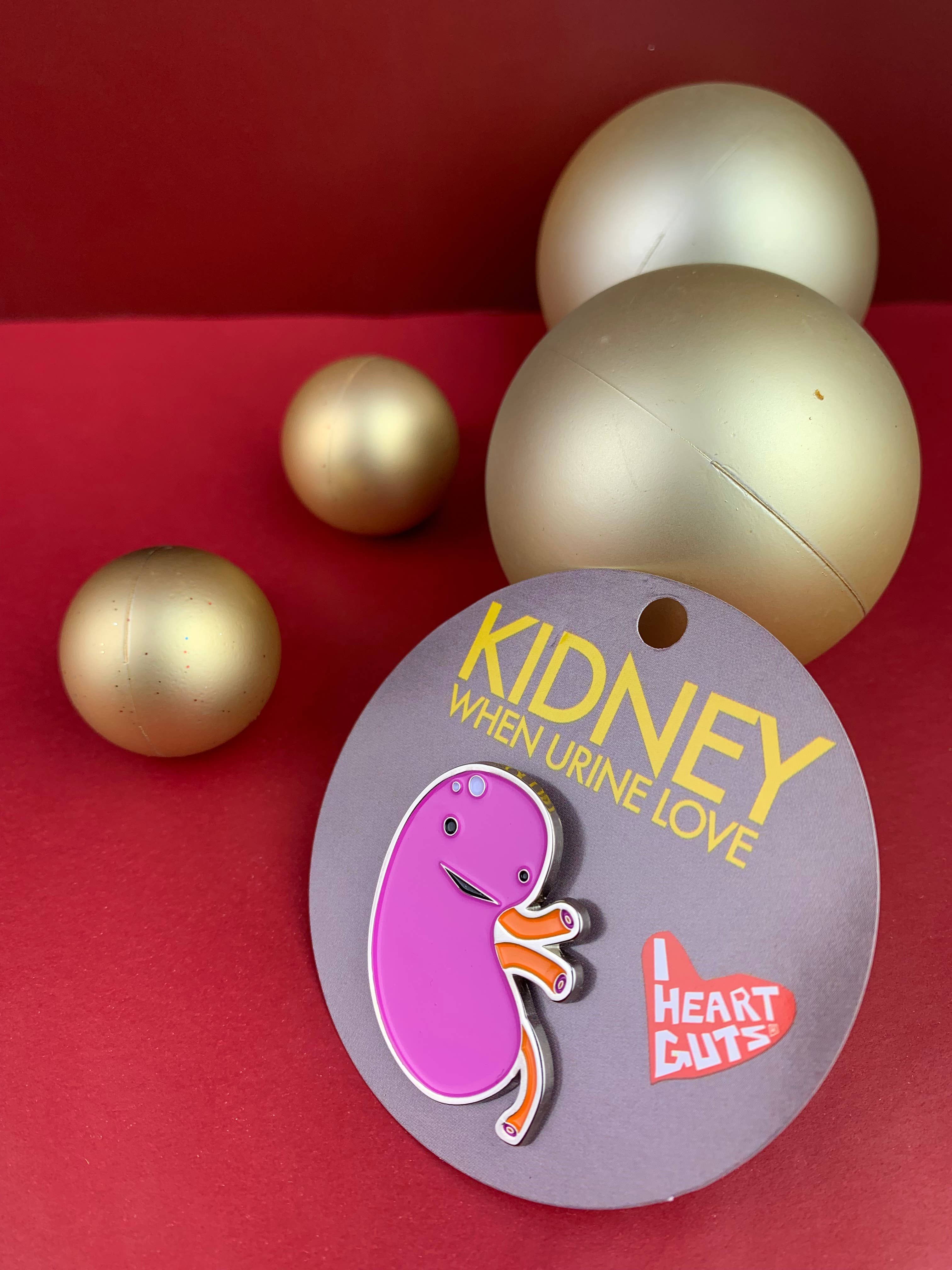 I Heart Guts | Organ Plushies Wholesale - Wholesale Lapel Pin/Button - Kidney Enamel Lapel Pin - When Urine Love0