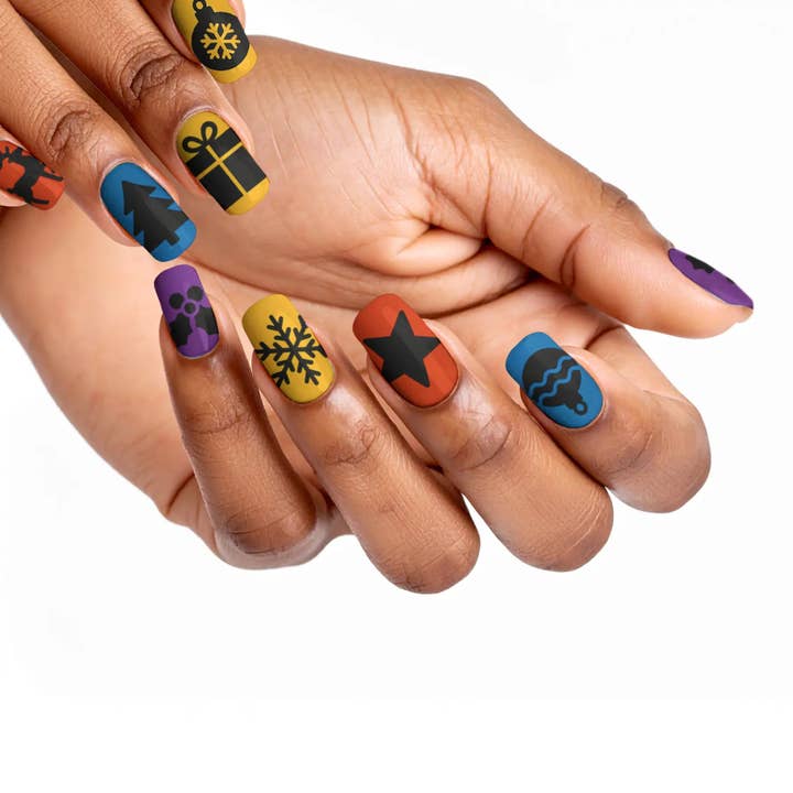 Unhas Postiças de Natal Noir Noel Chic por atacado de FYNE BODY