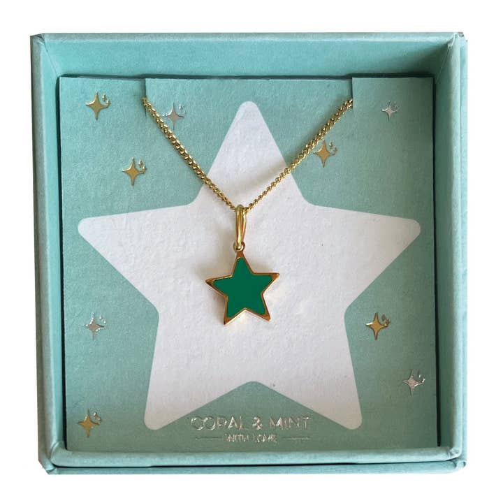 Christmas Edition - Emerald Star Necklace for wholesale by Coral & Mint