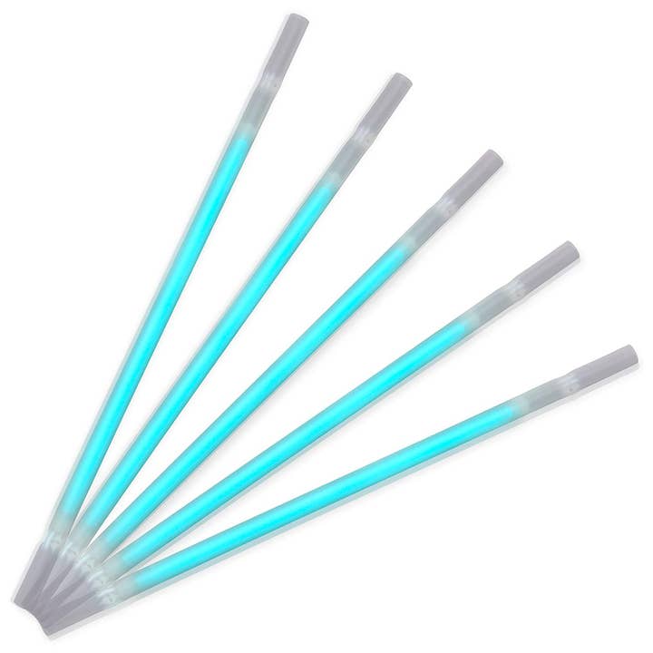 Blinkee.com, LLC - Wholesale Drinking Straw - Turquoise Glow Drinking Straws Pack of 25