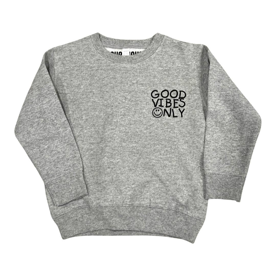 OURHHAUS - Wholesale Sweatshirt - Kids - Toddler Crewneck Sweatshirt GOOD VIBES ONLY0