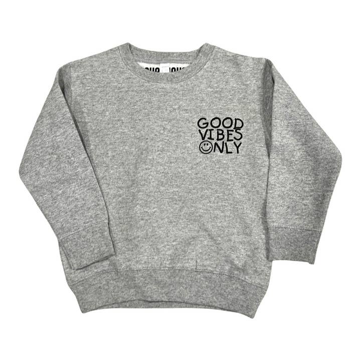 OURHHAUS - Wholesale Sweatshirt - Kids - Toddler Crewneck Sweatshirt GOOD VIBES ONLY