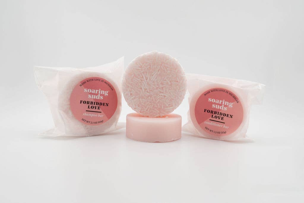 Soaring Suds Soap Co., LLC - Wholesale Shampoo Puck/Solid Shampoo - Forbidden Love Shampoo and Conditioner Bars3