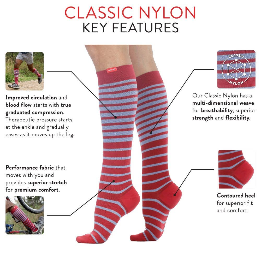 Calzini a compressione in nylon da 30-40 mmHg: Little Stripe all