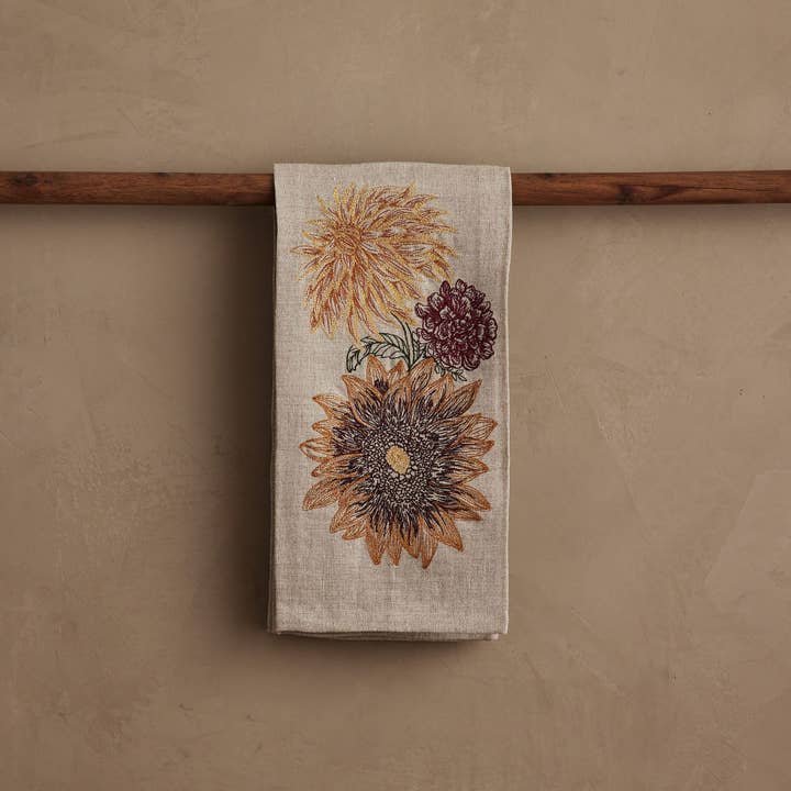 Torchon Autumn Sunflower pour la vente par Coral & Tusk