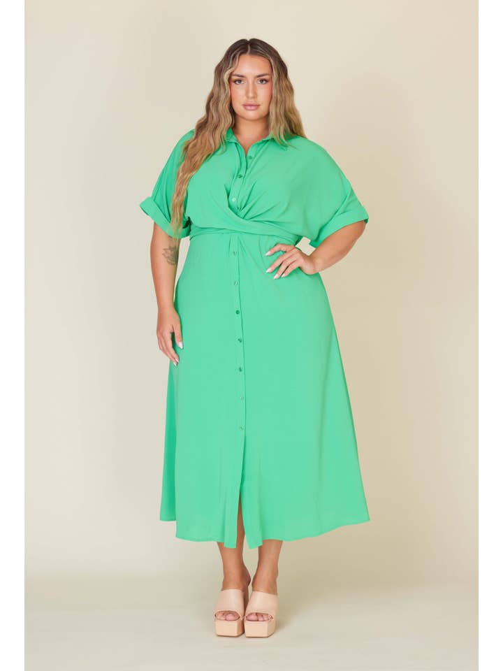 Fashion Space - Wholesale Dress - Women's - Plus Size Women Solid Maxi Dress