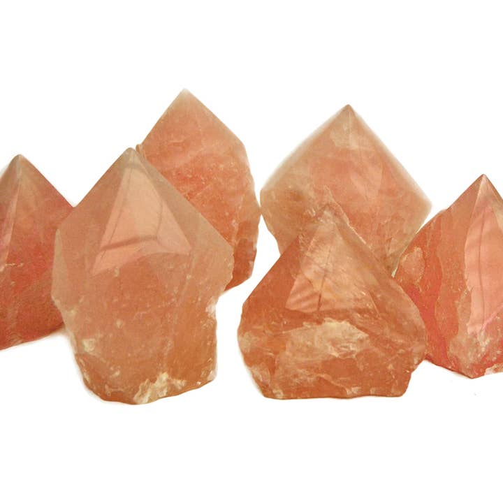Kaia & Crystals - Wholesale Spiritual Stone/Crystal - Rose Quartz Semi Polished Points (Brazil) - 1 Kg Lot (4-5 Pcs) Extra Quality7