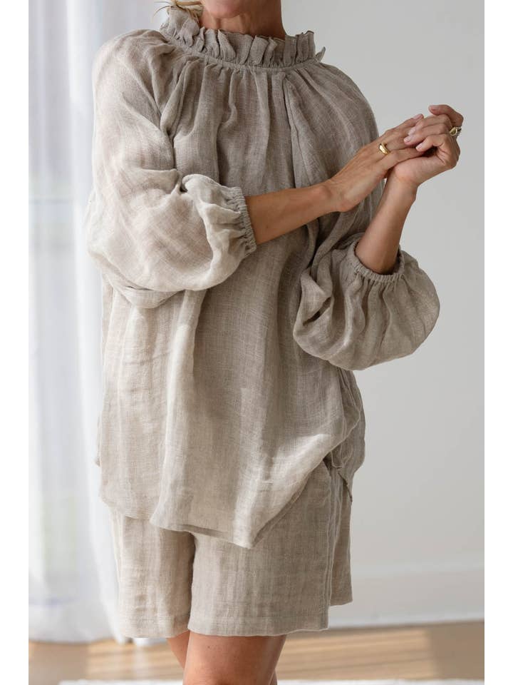 Lulu Reversible Linen Top - Natural for wholesale on Faire10