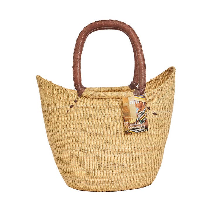 Winged Grass Basket Neutral Colors 17" x 9" x 14" for wholesale by Ayéya