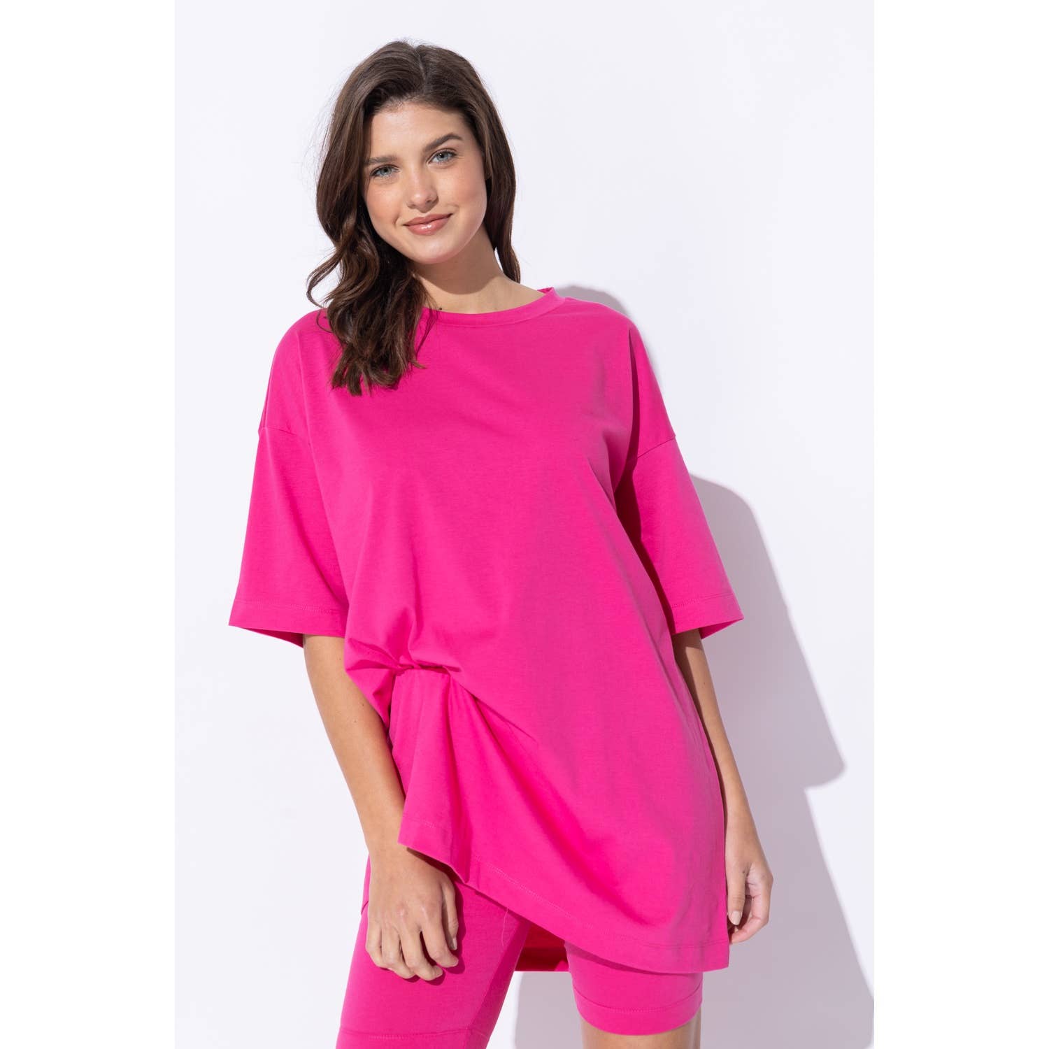 Sweet Generis - Wholesale Lounge Set - Women's - KNIT OVERSIZE TEE SHIRT AN SHORTS CASUAL BIKER SET5