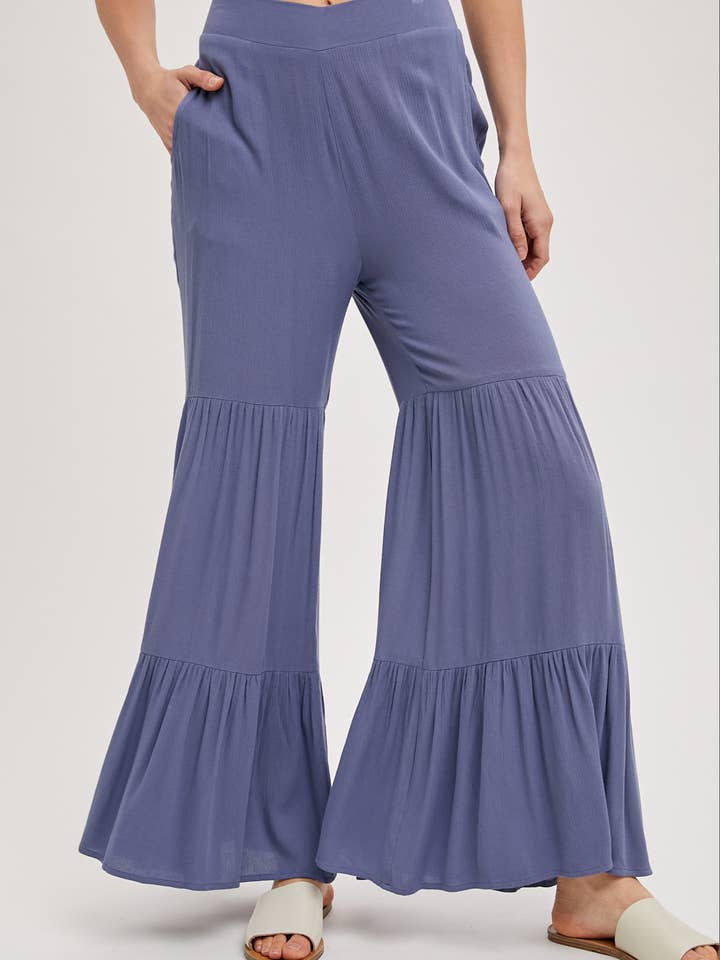 Bluivy - Vente Pantalon – femme - Pantalon ample à volants sans doublure18