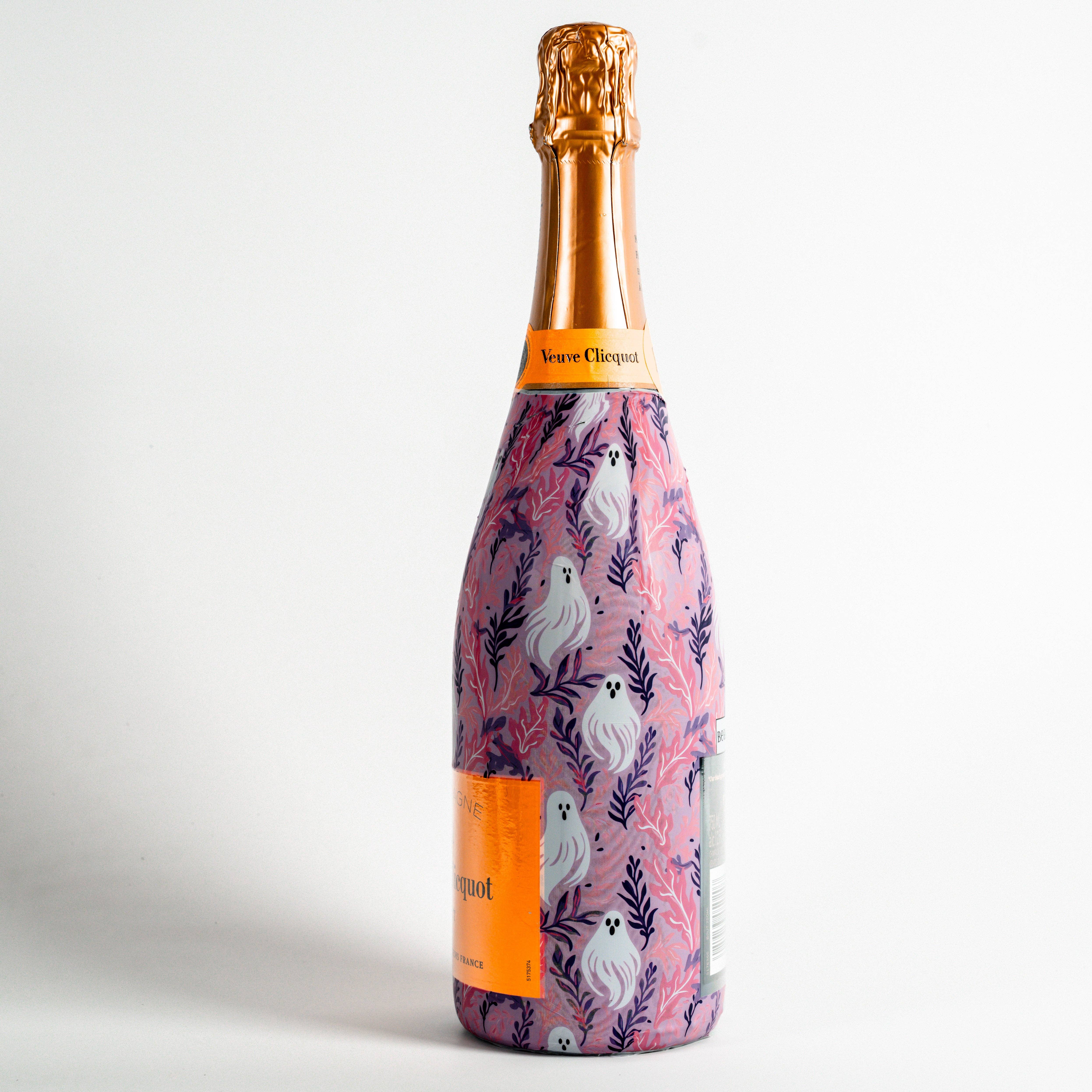 Beau Bottles - Wholesale Wine Gift Bag - Beau Bottles Preppy Halloween Ghost - Champagne Collection1