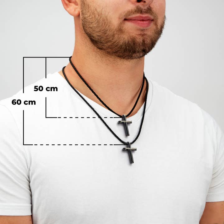 SERASAR – wholesale Jewellery – Men's – Leather necklace “Cross” - black - N0103