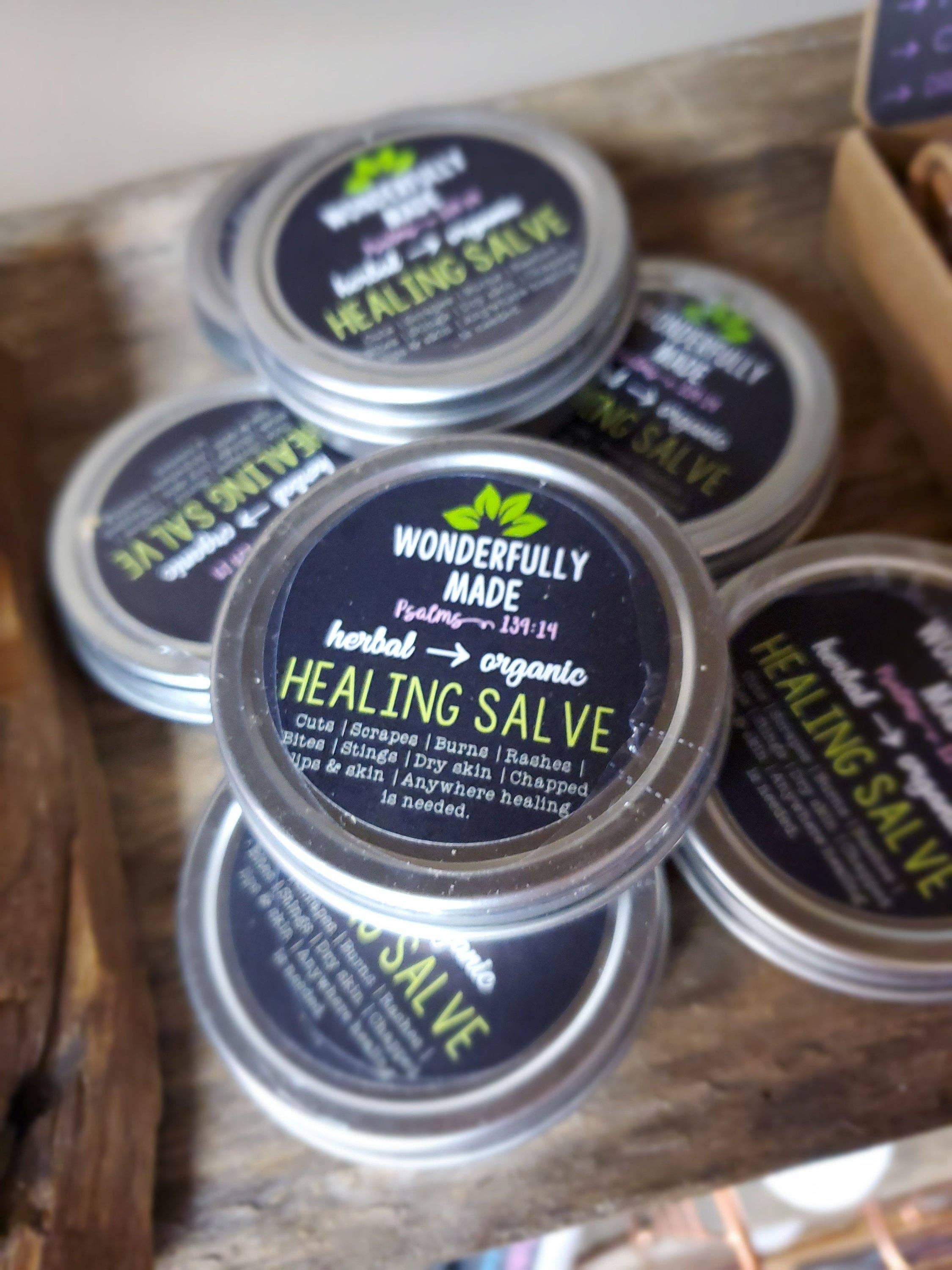 Wonderfully Made .love - Wholesale Healing Salve/Balm/Cream - Herbal Healing Salve | Dry Hands | Calendula | Chickweed | Plantain | Chapped Lips | Cracked Skin | Organic | Everything Salve | Natural2
