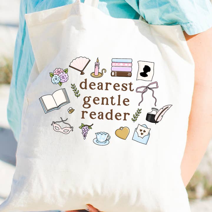 Bookish Lover - Gentle Reader Tote Bag– Regency Romance Gift for wholesale by Literari Goods, Co | Book Themed Candles + Gifts