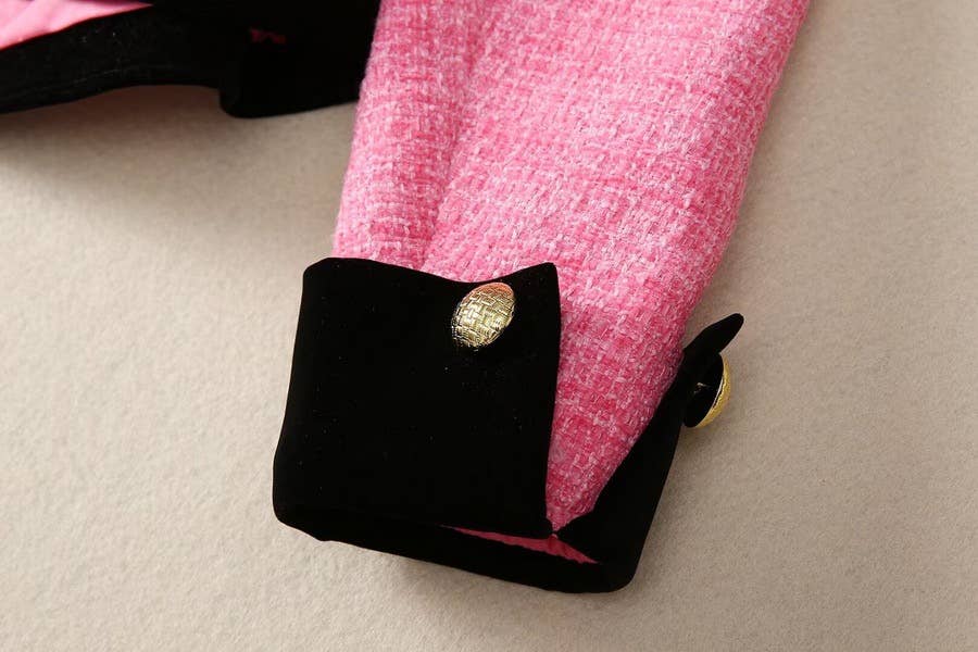 Farbe als Bilder SY314 Elegante Tweed-Jacke mit Maxi-Rock aus Netzstoff und Pailletten für den Großhandel auf Faire8