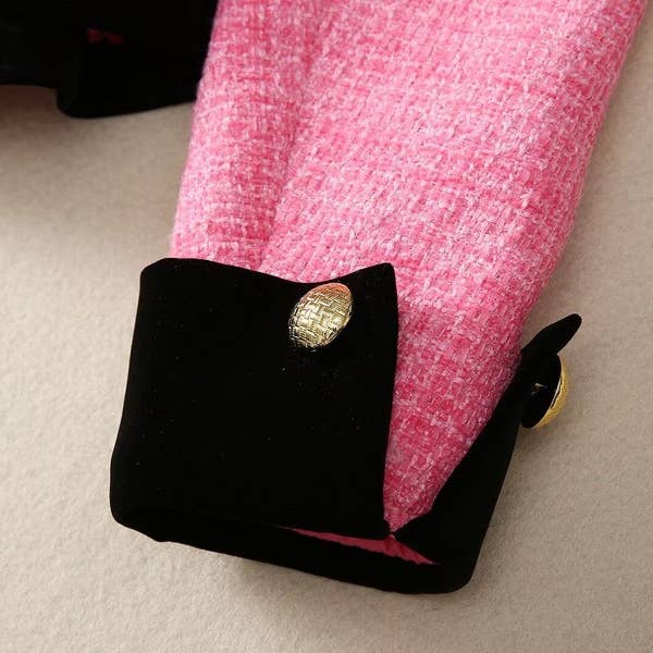 Farbe als Bilder SY314 Elegante Tweed-Jacke mit Maxi-Rock aus Netzstoff und Pailletten für den Großhandel auf Faire8