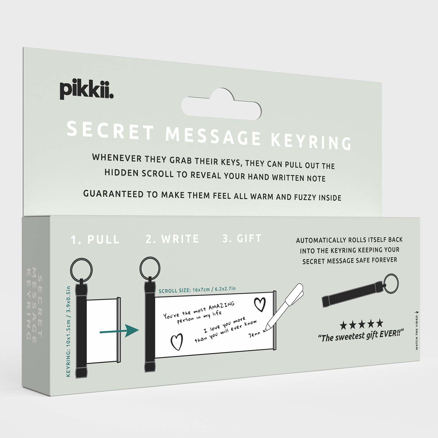 Pikkii – wholesale Keychain – Unisex – Secret Message Scroll Keyring | Personalized Gift3