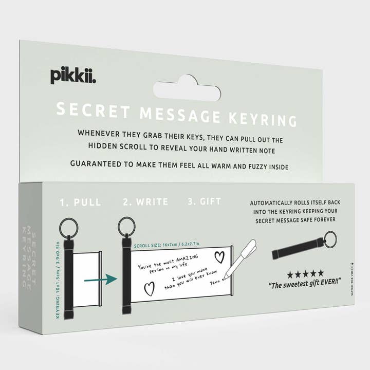 Pikkii – wholesale Keychain – Unisex – Secret Message Scroll Keyring | Personalized Gift3